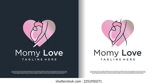 pregnant logo design vector with modern unique style concept premium vector