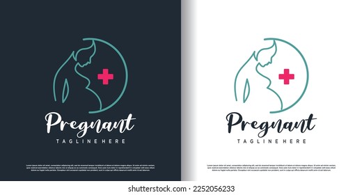 pregnant logo design vector with modern unique style concept premium vector