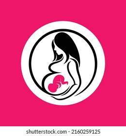 pregnant logo with fetus concept