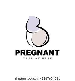 Pregnant Logo, Mom And Baby Health Care Design, Pregnant And Baby Medicine Brand Icon Vector