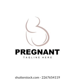 Pregnant Logo, Mom And Baby Health Care Design, Pregnant And Baby Medicine Brand Icon Vector