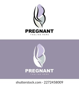 Pregnant Logo, Mom And Baby Health Care Design, Pregnant And Baby Medicine Brand Icon Vector
