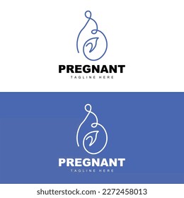 Pregnant Logo, Mom And Baby Health Care Design, Pregnant And Baby Medicine Brand Icon Vector