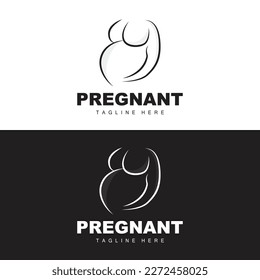 Pregnant Logo, Mom And Baby Health Care Design, Pregnant And Baby Medicine Brand Icon Vector