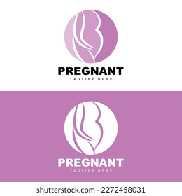 Pregnant Logo, Mom And Baby Health Care Design, Pregnant And Baby Medicine Brand Icon Vector