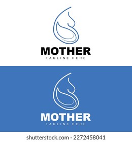 Pregnant Logo, Mom And Baby Health Care Design, Pregnant And Baby Medicine Brand Icon Vector