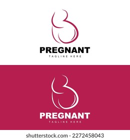 Pregnant Logo, Mom And Baby Health Care Design, Pregnant And Baby Medicine Brand Icon Vector