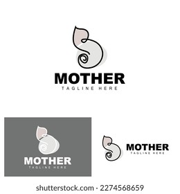 Pregnant Logo, Mom And Baby Health Care Design, Pregnant And Baby Medicine Brand Icon Vector