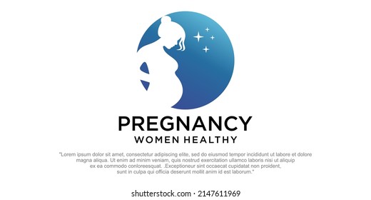 Plantilla de logotipo de embarazo Vector Premium