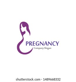 Pregnant logo template vector, design concept creative icon