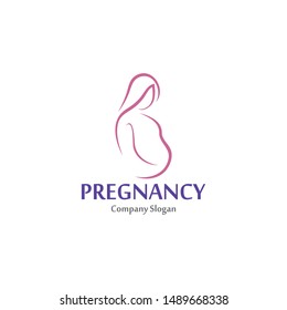 Pregnant logo template vector, design concept creative icon