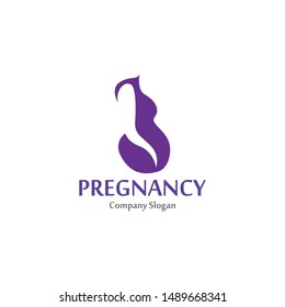 Pregnant logo template vector, design concept creative icon