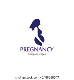 Pregnant logo template vector, design concept creative icon