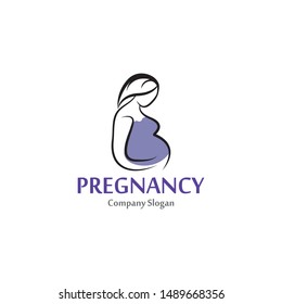 Pregnant logo template vector, design concept creative icon