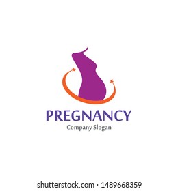 Pregnant logo template vector, design concept creative icon