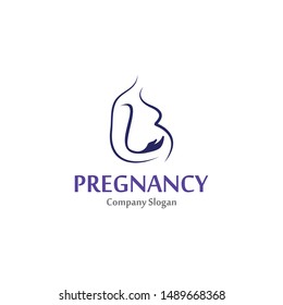 Pregnant logo template vector, design concept creative icon