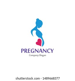 Pregnant logo template vector, design concept creative icon