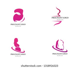 Pregnant logo template vector icon illustration design