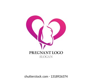 Pregnant logo template vector icon illustration design
