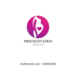 Pregnant logo template vector icon illustration design
