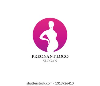 Pregnant logo template vector icon illustration design