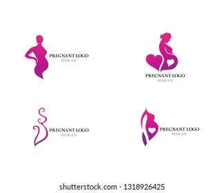 Pregnant logo template vector icon illustration design
