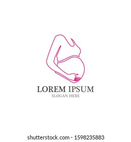 Pregnant logo template vector icon illustration design