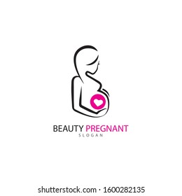 Pregnant logo template vector icon illustration design