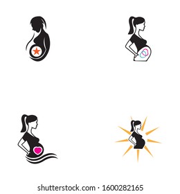 Pregnant logo template vector icon illustration design