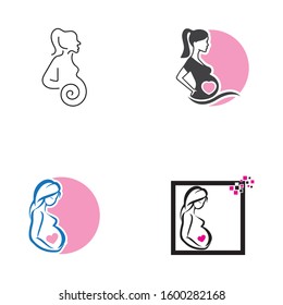 Pregnant logo template vector icon illustration design