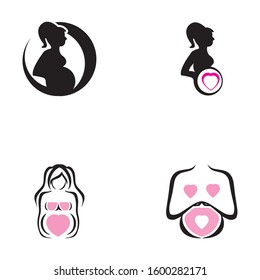 Pregnant logo template vector icon illustration design