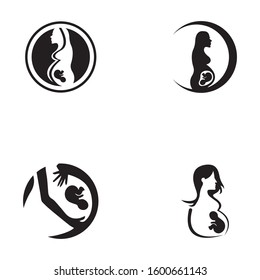 Pregnant logo template vector icon illustration design