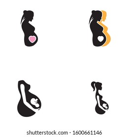 Pregnant logo template vector icon illustration design