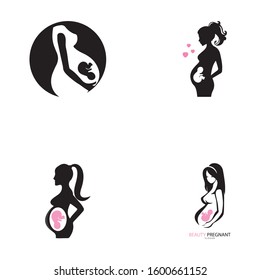 Pregnant logo template vector icon illustration design
