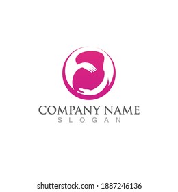 Pregnant logo template vector icon illustration design