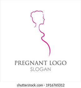 Pregnant logo template vector icon illustration design