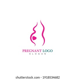 Pregnant logo template vector icon illustration design