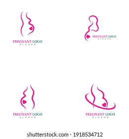 Pregnant logo template vector icon illustration design
