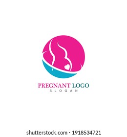 Pregnant logo template vector icon illustration design