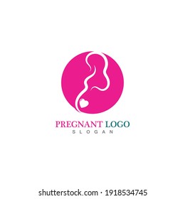 Diseño de ilustraciones vectoriales de plantillas de logotipo de embarazo