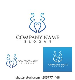 Pregnant logo template vector icon illustration design