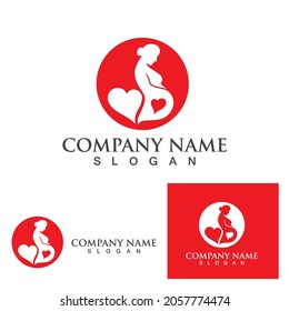 Pregnant logo template vector icon illustration design