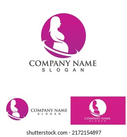 Pregnant logo template vector icon illustration design