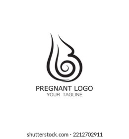 Diseño de ilustraciones vectoriales de plantillas de logotipo de embarazo