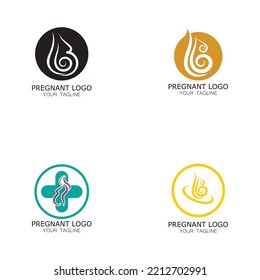 Pregnant logo template vector icon illustration design