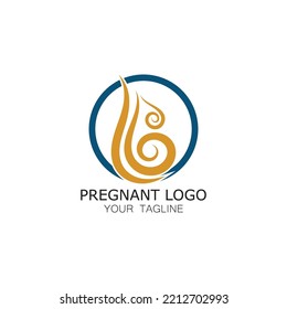 Pregnant logo template vector icon illustration design
