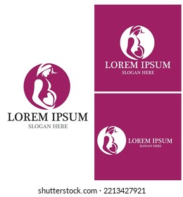 Pregnant logo template vector icon illustration design