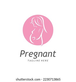 Pregnant logo template vector icon illustration design