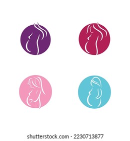 Pregnant logo template vector icon illustration design