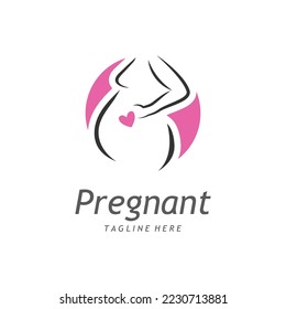 Pregnant logo template vector icon illustration design